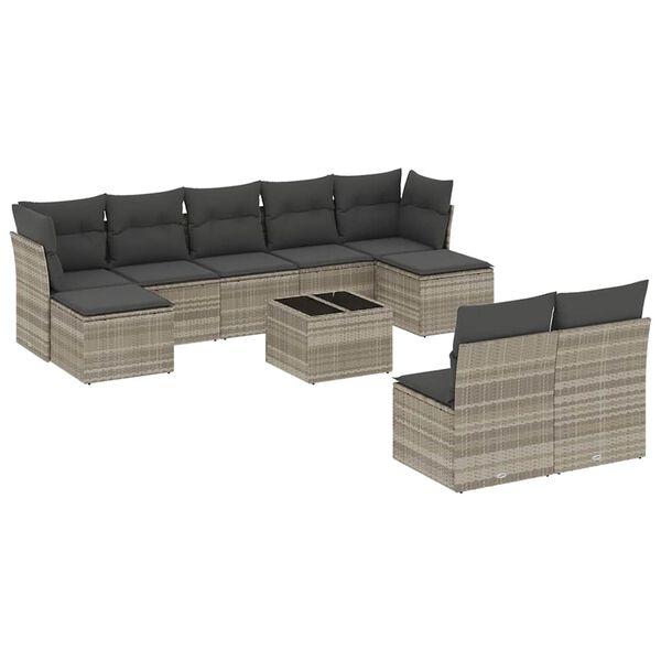 vidaXL Garden Sofa Set Light Gray, Dark Gray
