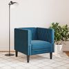 vidaXL Chesterfield Sofa Chair Blue Velvet, Plywood, Solid Wood Single