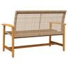 vidaXL Garden Bench Beige and brown PE rattan, solid acacia wood, metal