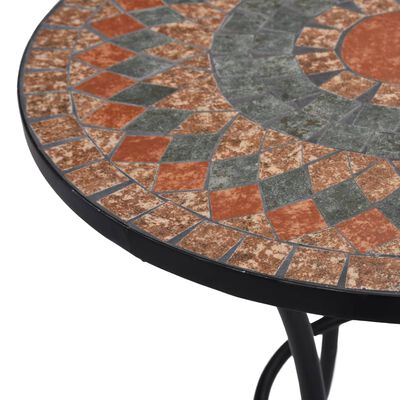 vidaXL Mosaic Bistro Table Orange/Gray 23.6" Ceramic