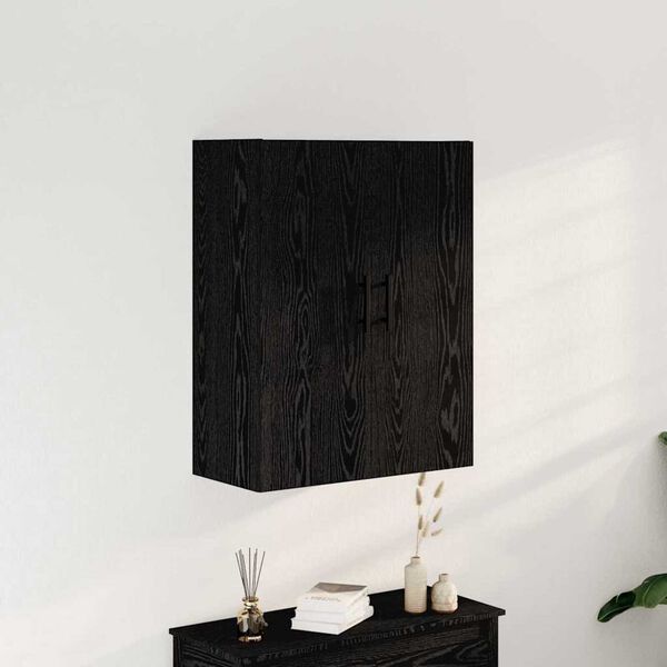 vidaXL Wall-mounted Cabinet Black Oak 27.36 x 13.39 x 35.43 in