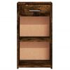 vidaXL Nightstand Smoked Oak Engineered Wood 13.8 x 13.4 x 25.6 in