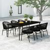 vidaXL Garden Dining Set Black