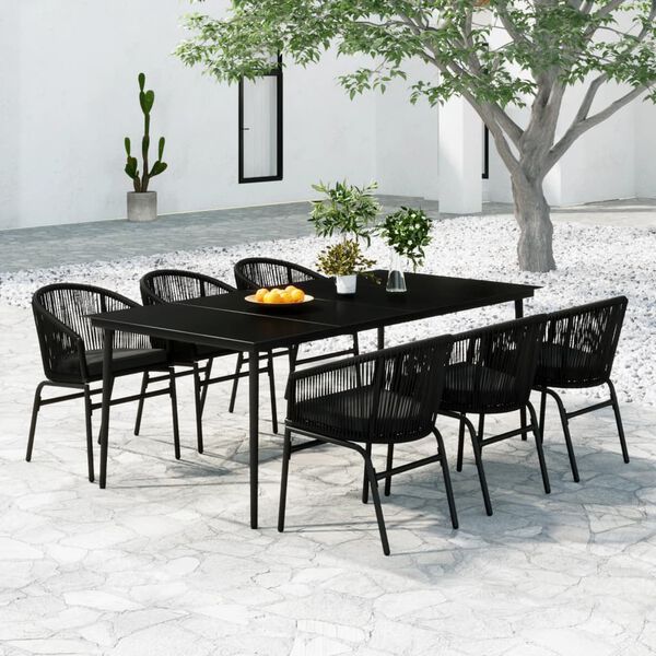 vidaXL Garden Dining Set Black