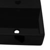 vidaXL Ceramic Bathroom Sink Basin with Faucet Hole Black Square