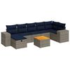 vidaXL 8 Piece Patio Sofa Set with Cushions Gray Poly Rattan