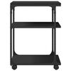 vidaXL Printer Stand 3-Tier Black 16.9"x18.9"x25.2" Engineered Wood