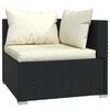 vidaXL Garden Lounge Set Black PE rattan, powder-coated steel, plastic