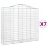 vidaXL Gabion Basket Set of 7 Silver Galvanized Iron Large Durable
