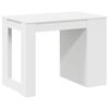 vidaXL Desk White Engineered wood Medium Desk Rectangular
