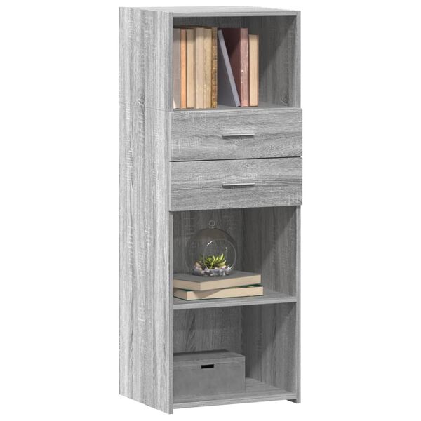 vidaXL Highboard Grey Sonoma Engineered wood 17.7x16.8x48.8 in Highboard