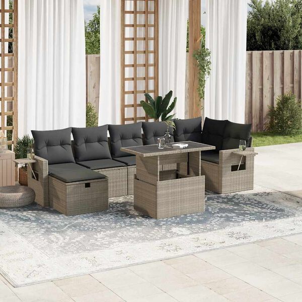 vidaXL Garden Sofa Set Light Grey