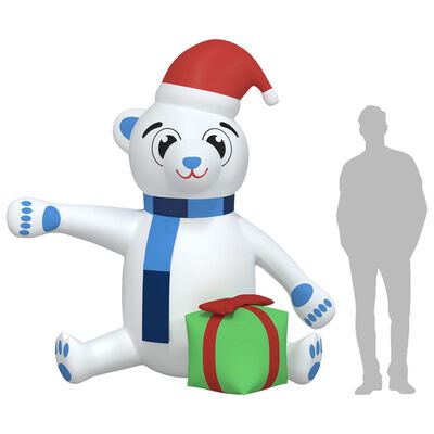 vidaXL Christmas Inflatable Teddy Bear LED 94.5"