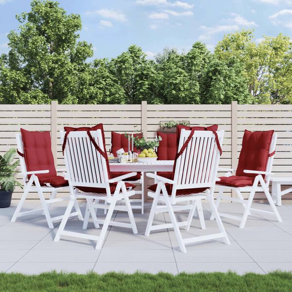 vidaXL Highback Chair Cushion Set of 6 Wine Red
