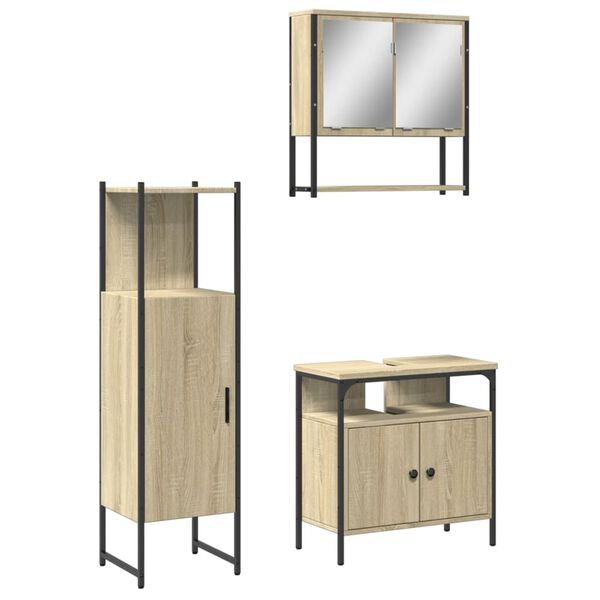 vidaXL Bathroom Furniture Set Sonoma Oak