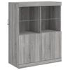 vidaXL Sideboard with LED Lights Gray Sonoma 79.5"x14.6"x39.4"
