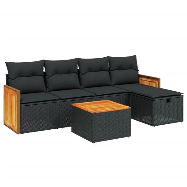 vidaXL Garden Sofa Set Black