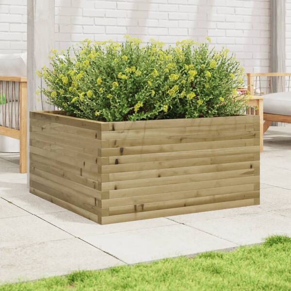 vidaXL Garden Planter Natural Wood Treated Pine 35.4x35.4x18.1 in