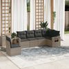 vidaXL Garden Sofa Set Grey PE Rattan, Powder-Coated Steel, Foam, Polyester