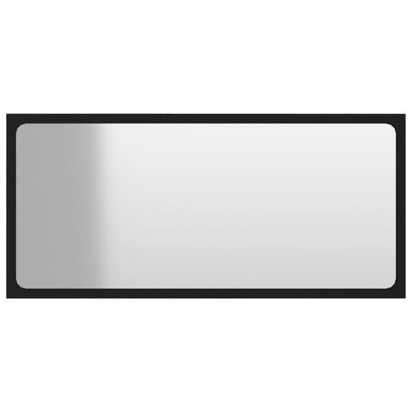 vidaXL Mirror Black Engineered wood, acrylic 31.5 x 0.6 x 14.6 in