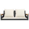 vidaXL Swing Bench Black Poly Rattan Removable Covers Swing Bench