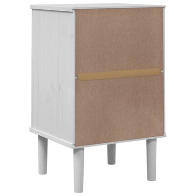 vidaXL Bedside Cabinet SENJA Rattan Look White 15.7"x13.8"x25.6" Solid Wood Pine