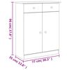 vidaXL Shoe Cabinet White Solid pine wood 30.3x13.8x37.8 in Shoe Cabinet