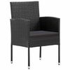 vidaXL Garden Chair Set of 2 Black PE rattan, steel, polyester Durable