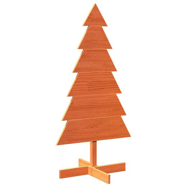 vidaXL Wooden Christmas Tree Wax brown Solid pinewood Medium