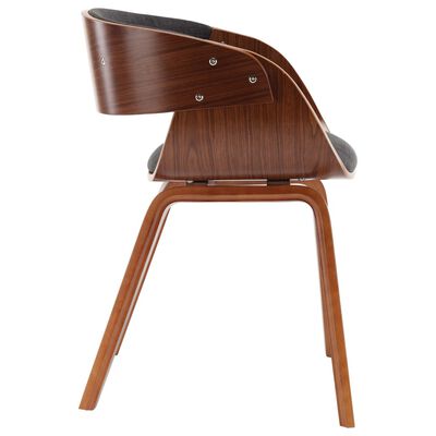 vidaXL Dining Chairs 4 pcs Gray Bent Wood and Fabric