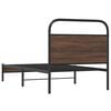 vidaXL Bed Frame Brown Oak Steel, Engineered Wood Twin