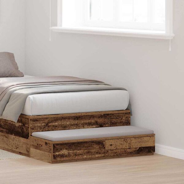 vidaXL Bed Drawers Old Wood 31.50 x 14.37 x 6.50 in Engineered Wood