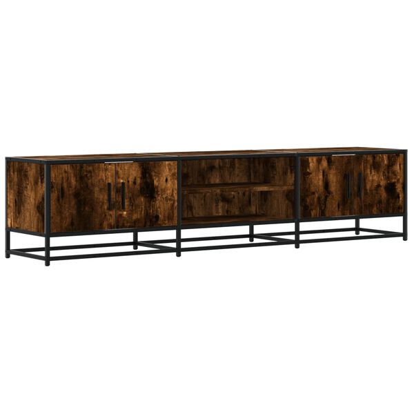 vidaXL TV Cabinet Smoked Oak Engineered Wood, Metal Large TV Cabinet