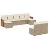 vidaXL Garden Sofa Set Beige PE rattan 9 Piece Set Modular