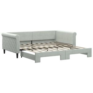 vidaXL Daybed with Trundle without Mattress Light Gray 39.4"x74.8"