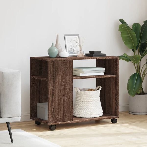 vidaXL Side Table Brown Oak Engineered Wood Medium Side Table