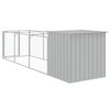 vidaXL Dog House Light grey Galvanized Steel 43.3 x 159.4 x 43.3 in