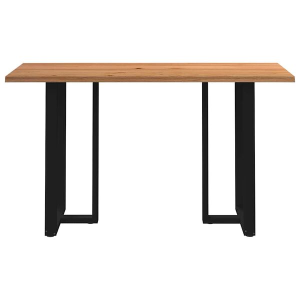 vidaXL Bar Table Light Brown Solid Oak Wood Large Adjustable Feet