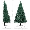 vidaXL Artificial Half Christmas Tree Green PVC, steel, plastic Medium