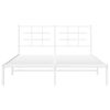 vidaXL Bed Frame White Powder-Coated Steel King Size Bed Frame