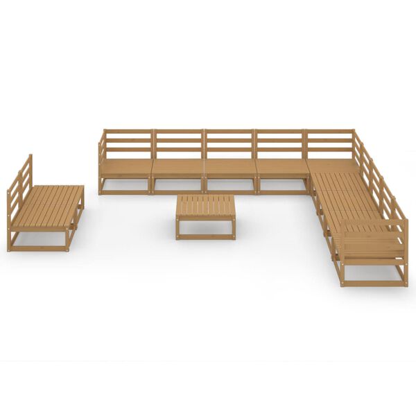 vidaXL Garden Lounge Set Honey brown Solid pine wood Large Modular