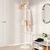 vidaXL Coat Stand White Powder-coated iron and marble