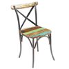 vidaXL Dining Chair Set of 2 Multicolor Solid reclaimed wood and steel