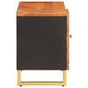 vidaXL TV Cabinet Brown and Black Solid Mango Wood, MDF, Iron Medium