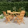 vidaXL Garden Dining Set Teak Solid teak wood 5 Piece Set Foldable
