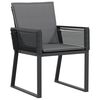 vidaXL Garden Chair Set of 2 Black Poly Rattan Standard