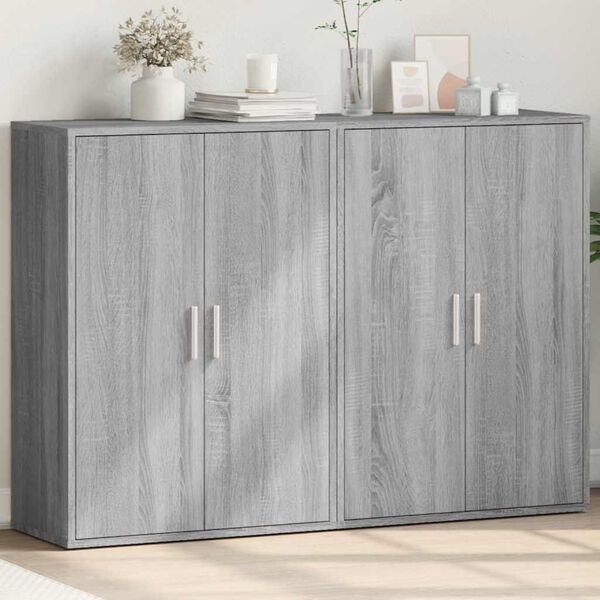 vidaXL Grey Sonoma Sideboard Engineered Wood Medium Stylish Sideboard