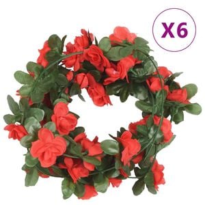 vidaXL Christmas Flower Garland Spring Red PE, artificial silk