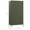 vidaXL Wardrobe Olive Green 35.4"x19.7"x70.9" Steel