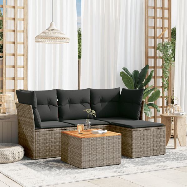vidaXL Garden Sofa Set Grey